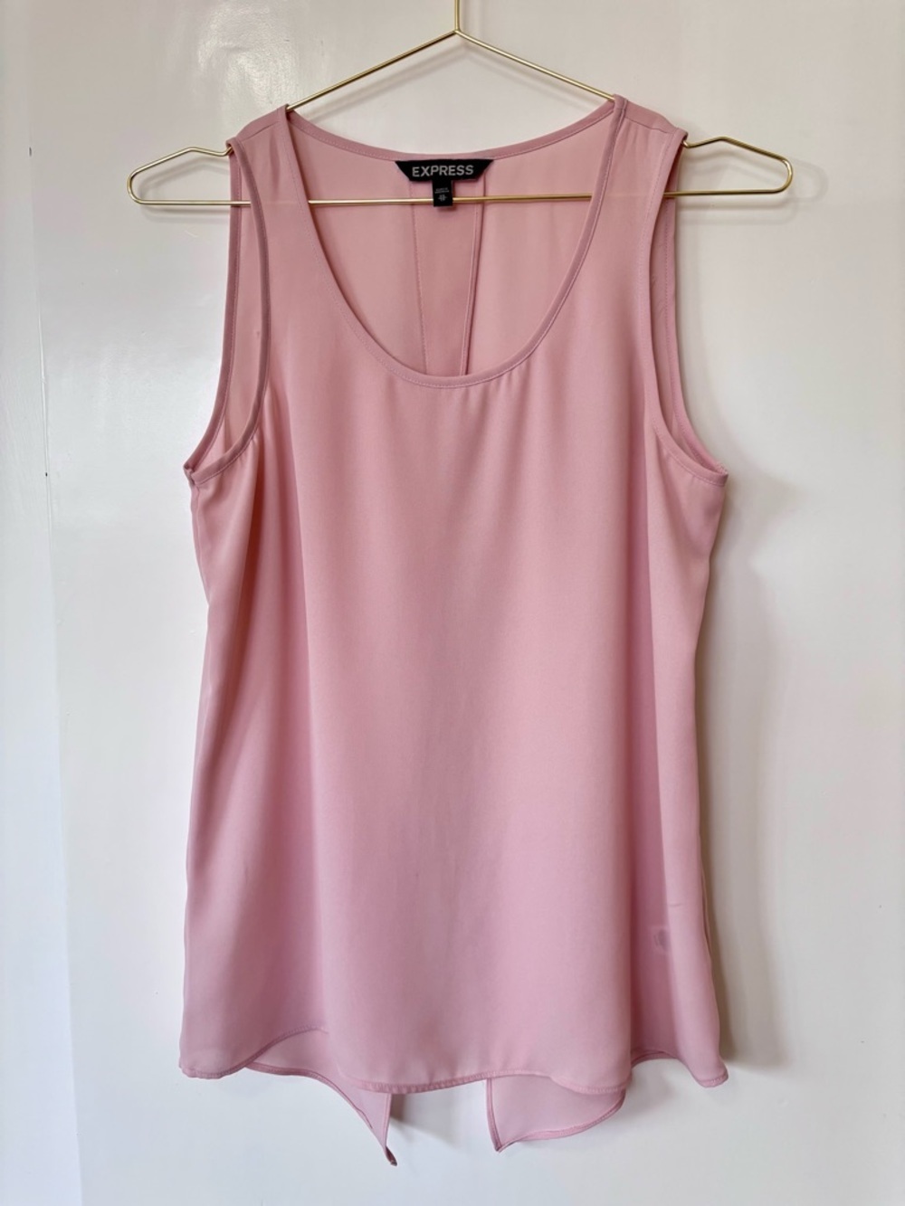 Express| Pale Pink Scoop Neck Open Back Sleeveless Tank Top Blouse Sz XS